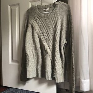 Grey cable kit Madewell sweater